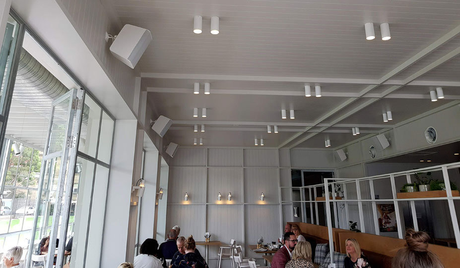 The resturant areas are well covered with MX series architectural audio.